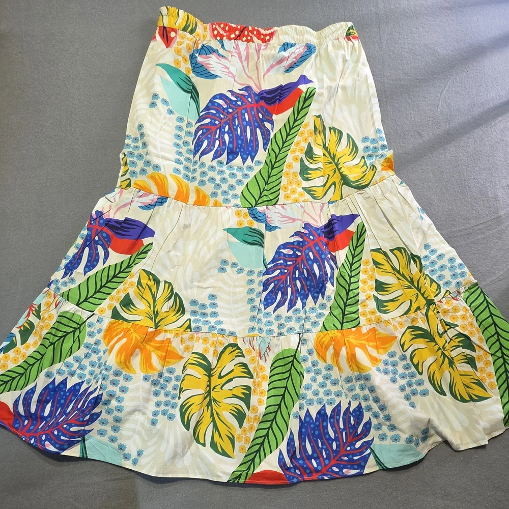 Maude Vivante SET NWT Large Floral SET PTP 21 Length 17 - Skirt 34 Inch Waist - Picture 5 of 7